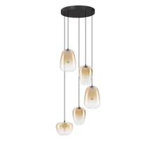 NovaLuce OBLO függeszték fém, üveg, fekete, borostyán, LED, 18W, 1170lm, 3000K - NL-9009179