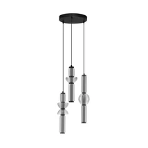 NovaLuce ULON függeszték fém, üveg, fekete, füstszín, LED, 37W, 2035ml, 3000K - NL-9009183