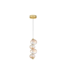 NovaLuce LEDA függeszték fém, üveg, arany, borostyán, LED, 15W, 900lm, 3000K - NL-9009184