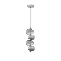 NovaLuce LEDA függeszték fém, üveg, króm, füstszín, LED, 15W, 750lm, 3000K - NL-9009185