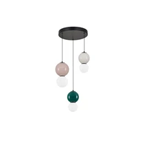 NovaLuce NOESIS függeszték fém, üveg, fekete, sokszínű, LED, 14W, 840lm, 3000K - NL-9009202
