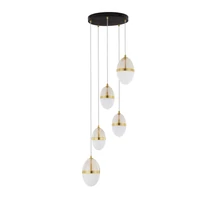 NovaLuce EGNA függeszték fém, üveg, fekete, arany, fehér, áttetsző, LED, 3000K, 59W, 6110lm - 9009280