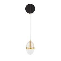 NovaLuce EGNA fali lámpa fém, üveg, fekete, arany, fehér, áttetsző, LED, 3000K, 13W, 1420lm - 9009282