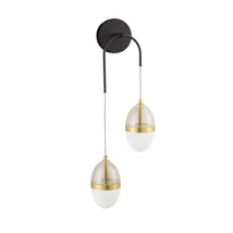 NovaLuce EGNA fali lámpa fém, üveg, fekete, arany, fehér, áttetsző, LED, 3000K, 24W, 2700lm - 9009283