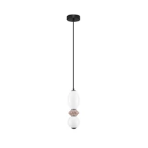 NovaLuce PALLINA függeszték fém, üveg, fekete, fehér, LED, 12W, 720lm, 3000K - NL-9009301