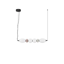 NovaLuce PALLINA függeszték fém, üveg, fekete, fehér, LED, 28W, 1680lm, 3000K - NL-9009303