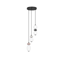 NovaLuce PALLINA függeszték fém, üveg, fekete, sokszínű, LED, 20W, 1200lm, 3000K - NL-9009304