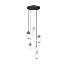 NovaLuce PALLINA függeszték fém, üveg, fekete, fehér, LED, 28W, 1680lm, 3000K - NL-9009305