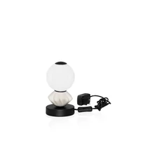 NovaLuce PALLINA asztali lámpa fém, üveg, fekete, fehér, LED, 6W, 360lm, 3000K - NL-9009307
