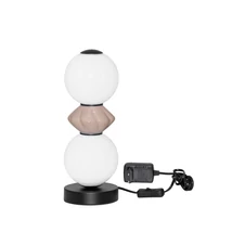 NovaLuce PALLINA asztali lámpa fém, üveg, fekete, fehér, LED, 12W, 720lm, 3000K - NL-9009308