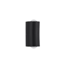 NovaLuce Azar kültéri fali lámpa fém, műanyag, fekete, LED, 3000K, 2x2W, 400lm, IP54 - NL-9026116