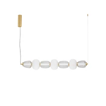 NovaLuce MOVIL függeszték fém, üveg, arany, fehér, áttetsző, LED Triac, 42W, 3000K, 7029 Lm - NL-9030539