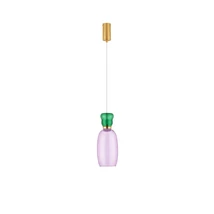NovaLuce PLUMA függeszték fém, üveg, arany, többszínű, LED, 3000K, 9W, 915lm - 9030544