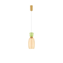 NovaLuce PLUMA függeszték fém, üveg, arany, többszínű, LED, 3000K, 9W, 915lm - 9030546