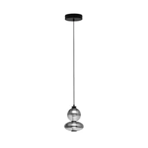 NovaLuce BALLY függeszték fém, üveg, fekete, füst szín, LED Triac, 12W, 3000K, 1636 Lm - NL-9030554