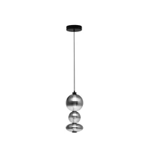NovaLuce BALLY függeszték fém, üveg, fekete, füst szín, LED Triac, 20W, 3000K, 2686 Lm - NL-9030555