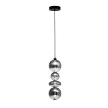 NovaLuce BALLY függeszték fém, üveg, fekete, füst szín, LED Triac, 36W, 3000K, 4619 Lm - NL-9030556
