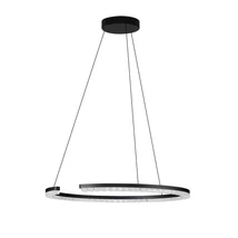 NovaLuce GREAMY függeszték fém, akril, fekete, áttetsző, LED, 30W, 3000K, 1950 Lm - NL-9030954