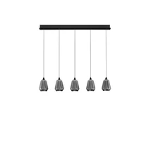 NovaLuce ALISH függeszték fém, üveg, fekete, füstszín, LED, 37W, 3000K, 1444 Lm - NL-9124101