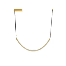 NovaLuce LAZURA függeszték fém, kristály, bőr, arany, fekete, áttetsző, LED, 37W, 3000K, 2220 Lm - NL-9124105
