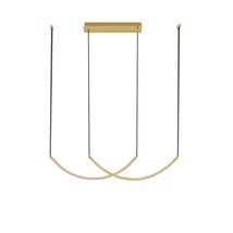 NovaLuce LAZURA függeszték fém, kristály, bőr, arany, fekete, áttetsző, LED, 65W, 3000K, 3900 Lm - NL-9124110