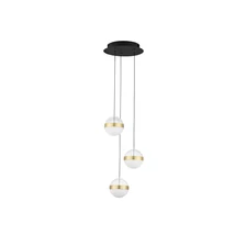 NovaLuce ALAZ függeszték fém, üveg, akril, fekete, arany, áttetsző, LED, 27W, 3000K, 1194 Lm - NL-9124118