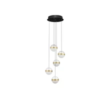 NovaLuce ALAZ függeszték fém, üveg, akril, fekete, arany, áttetsző, LED, 45W, 3000K, 1990 Lm - NL-9124119