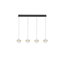 NovaLuce ALAZ függeszték fém, üveg, akril, fekete, arany, áttetsző, LED, 36W, 3000K, 1592 Lm - NL-9124120