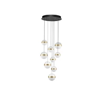 NovaLuce ALAZ függeszték fém, üveg, akril, fekete, arany, áttetsző, LED, 81W, 3000K, 3582 Lm - NL-9124121