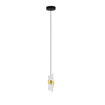 NovaLuce SENECA függeszték fém, akrill, fekete, arany, áttetsző, LED, 3000K, 9W, 740lm - 9186937