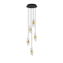 NovaLuce SENECA függeszték fém, akrill, fekete, arany, áttetsző, LED, 3000K, 41W, 3355lm - 9186939