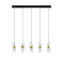 NovaLuce SENECA függeszték fém, akrill, fekete, arany, áttetsző, LED, 3000K, 41W, 3355lm - 9186940