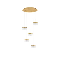 NovaLuce BION függeszték fém, akrill, arany, áttetsző, LED, 3000K, 32W, 1993lm - 9186942