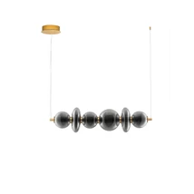 NovaLuce COEN függeszték fém, üveg, arany, füstszín, LED, 3000K, 29W, 3470lm - 9186954