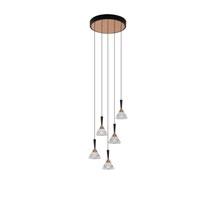 NovaLuce PALUZ függeszték fém, akrill, fekete, arany, áttetsző, 30W, 3000K, 1558 Lm - NL-9186965