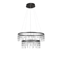 NovaLuce STELLAR függeszték fém, fekete, króm, LED Triac, 41W, 3000K, 3317 Lm - NL-9186969