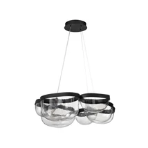 NovaLuce CLAIR függeszték fém, üveg, fekete, áttetsző, LED, 65W, 3500K, 2611 Lm - NL-9187000