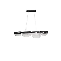 NovaLuce CLAIR függeszték fém, üveg, fekete, áttetsző, LED, 43W, 3500K, 1766 Lm - NL-9187001