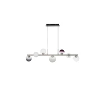 NovaLuce SILENZIO függeszték fém, üveg, nikkel, fekete, áttetsző, lila, füstszín, LED, 40W, 3000K, 2615 Lm - NL-9190211