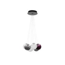 NovaLuce SILENZIO függeszték fém, üveg, nikkel, fekete, áttetsző, lila, füstszín, LED, 41W, 3000K, 2093 Lm - NL-9190212
