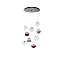NovaLuce SILENZIO függeszték fém, üveg, nikkel, fekete, áttetsző, lila, füstszín, LED, 46W, 3000K, 2914 Lm - NL-9190213