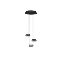NovaLuce JAILYN függeszték fém, üveg, fekete, áttetsző, LED, 24W, 960lm, 3000K - NL-9236102