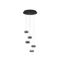 NovaLuce JAILYN függeszték fém, üveg, fekete, áttetsző, LED, 40W, 1600lm, 3000K - NL-9236103