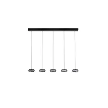 NovaLuce JAILYN függeszték fém, üveg, fekete, áttetsző, LED, 40W, 1600lm, 3000K - NL-9236104