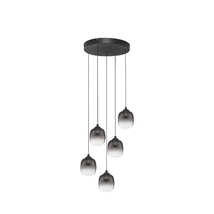 NovaLuce KITA függeszték fém, üveg, fekete, füstszín, LED Triac, 28W, 3000K, 2222 Lm - NL-9236207