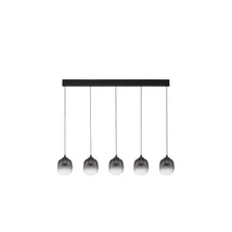NovaLuce KITA függeszték fém, üveg, fekete, füstszín, LED Triac, 28W, 3000K, 2222 Lm - NL-9236208