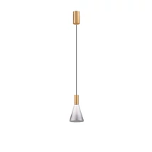 NovaLuce VOI függeszték fém, üveg, arany, füstszín, LED, 8W, 182lm, 3000K - NL-9236305