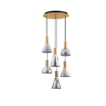 NovaLuce VOI függeszték fém, üveg, arany, füstszín, LED, 48W, 1440lm, 3000K - NL-9236308