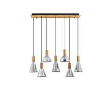 NovaLuce VOI függeszték fém, üveg, arany, füstszín, LED, 56W, 1680lm, 3000K - NL-9236309