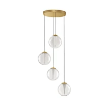 NovaLuce GALEO függeszték fém, üveg, arany, áttetsző, LED Triac, 25W, 3000K, 1765 Lm - NL-9416942
